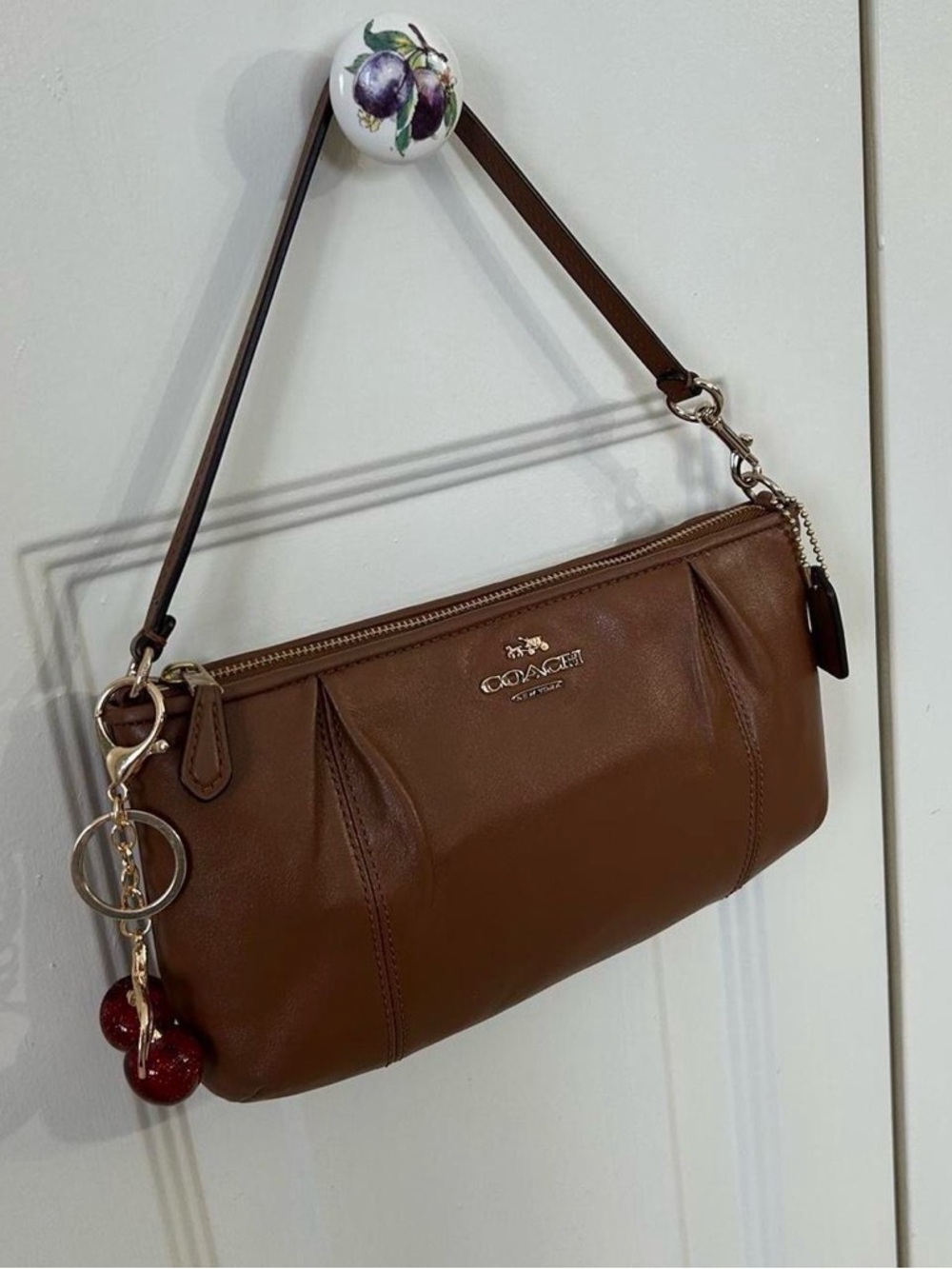 Coach Brown Leather Mini Shoulder Bag with Gold Hardware - Picture 5 of 10